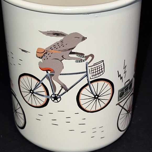 rabbits/aardvark/ostrich/caribou “Wild Rider” design metal pencil box & cup-NWT - Picture 9 of 16